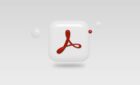 Stylized Adobe Reader logo against white background