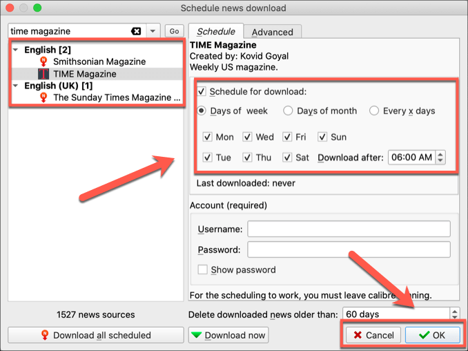 Accessing News and Magazines using Calibre image 2