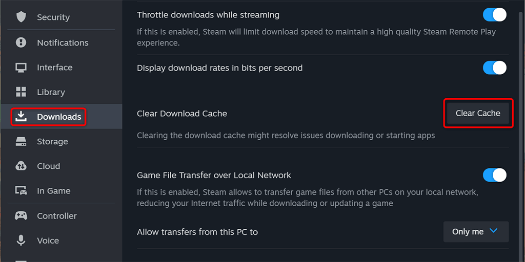 Fix Steam Library Issues by Clearing the Download Cache image